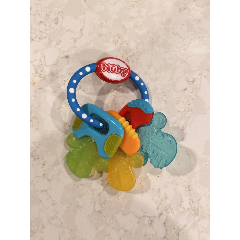 Nuby IcyBite Keys Teether Multi-Textured Cooling Gel‎ Baby Toy BPA Free Colorful